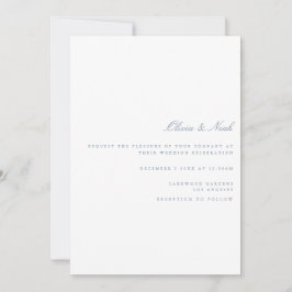 Script Dusty Blue & White Wedding Einladungskarte Einladung