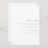 Script Dusty Blue & White Wedding Einladungskarte Einladung (Vorne/Hinten)