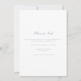 Script Dusty Blue & White Wedding Einladungskarte Einladung
