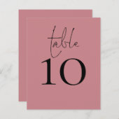 Script Dusty Rose Wedding Tischnummer (Vorne/Hinten)