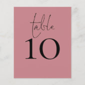 Script Dusty Rose Wedding Tischnummer (Rückseite)