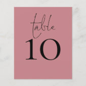 Script Dusty Rose Wedding Tischnummer (Vorderseite)