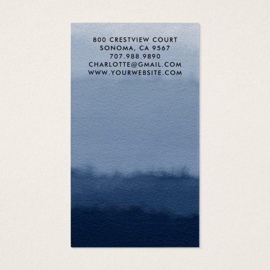 Script Earring Blue Ombre Juwelier Display Card (Rückseite)