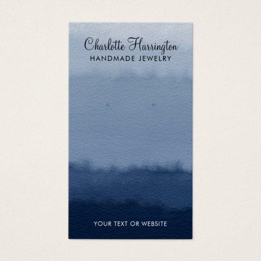 Script Earring Blue Ombre Juwelier Display Card (Vorderseite)