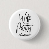 Script-Ehefrau des Party Bachelorette-Name Button (Vorderseite)