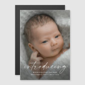 Script Einführung Baby Foto Vielen Dank Magneteinladung (Vorne/Hinten)