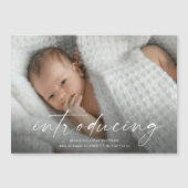 Script Einführung Baby Foto Vielen Dank Magneteinladung (Vorderseite)