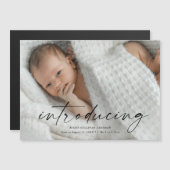 Script Einführung Baby Foto Vielen Dank Magneteinladung (Vorne/Hinten)