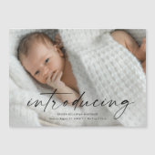 Script Einführung Baby Foto Vielen Dank Magneteinladung (Vorderseite)