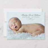 Script Elegance Baby Girl Foto Overlay Birth Ankündigung (Vorderseite)