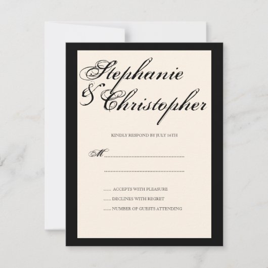 Script-Elegance Wedding RSVP Response Card (Vorderseite)
