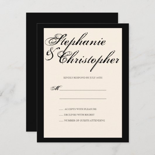 Script-Elegance Wedding RSVP Response Card (Vorne/Hinten)