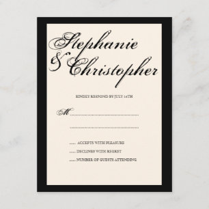 Script-Elegance Wedding RSVP Response Card Karte