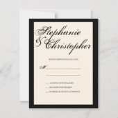 Script-Elegance Wedding RSVP Response Card Karte (Vorderseite)