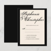 Script-Elegance Wedding RSVP Response Card Karte (Vorne/Hinten)