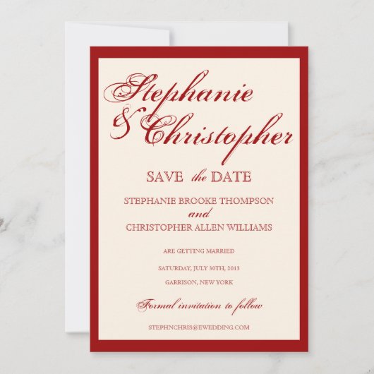 Script-Elegance Wedding Save the Date Announcement Einladung (Vorderseite)
