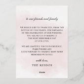 Script Elegant Burgundy Blush Floral Wedding Folieneinladung (Rückseite)