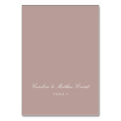 Script Elegant Custom Name Mauve Place Card Tischnummer (Vorderseite)
