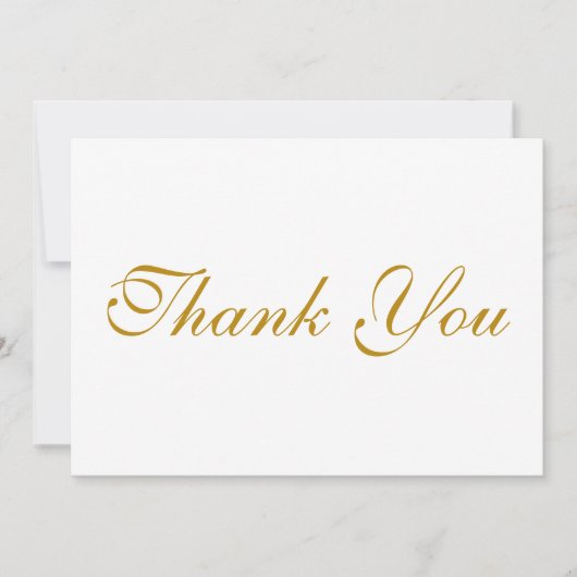 Script elegant dunkelgold weiß Dankeschön Karte (Vorderseite)