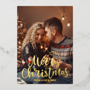 Script Elegant Frohe Weihnachtsfolie Foto Folien Feiertagskarte