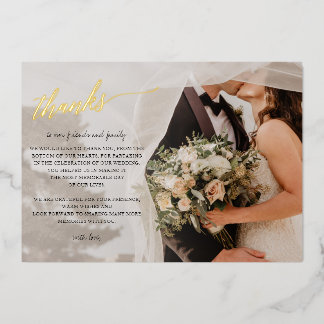 Script Elegant Handwriting Foto Vielen Dank Folieneinladung