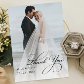 Script Elegant Handwritten Foto Wedding Th Dankeskarte