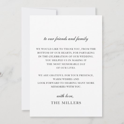 Script Elegant Handwritten Foto Wedding Th Dankeskarte (Rückseite)