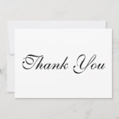 Script elegant Schwarz-weiß Dankeschön Karte (Vorderseite)