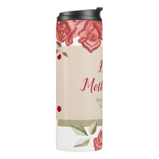 Script Elegant Trendy Modern Happy Mütter Day Thermosbecher (Nach links gedreht)