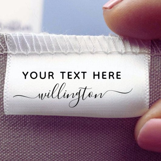 Script Elegant Vielen Dank Schwarz-weiß Custom Ripsband