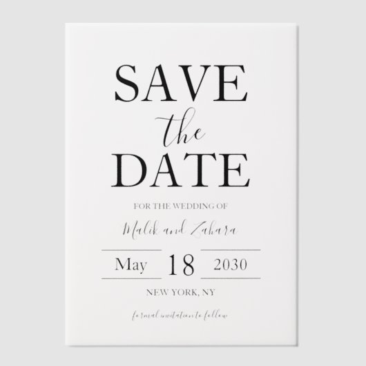 Script Elegant Wedding Save the Date Pergament Einladungen (Vorderseite)