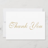 Script elegante gold weiß Dankeschön Karte (Vorderseite)