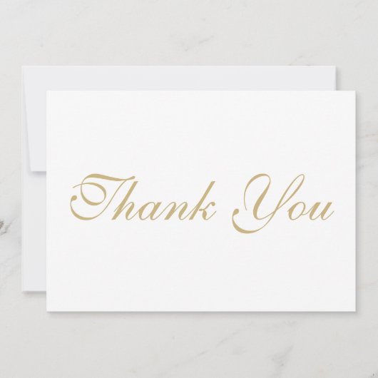 Script elegante gold weiß Dankeschön Karte (Vorderseite)
