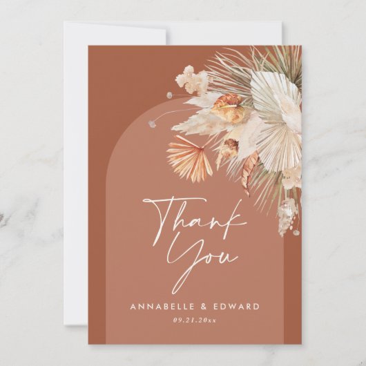 Script elegante Hochzeit danke teracotta modernen (Vorderseite)