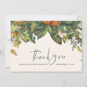 Script elegante Hochzeit danke Zitrus botanisch (Vorderseite)