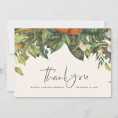 Script elegante Hochzeit danke Zitrus botanisch (Vorderseite)
