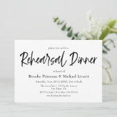Script Elegante Probe Dinner Einladung (Stehend Vorderseite)