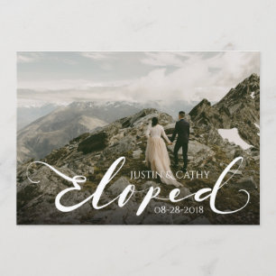 Script Eloped Wedriage Announcement Card Einladung