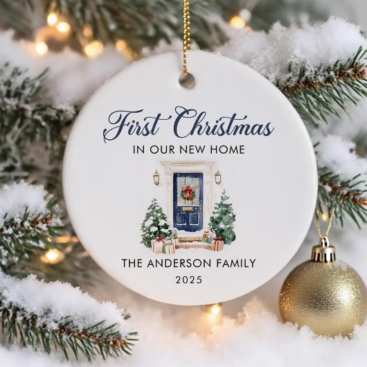 Script Erste Weihnachten auf unserer neuen Zuhause Keramik Ornament