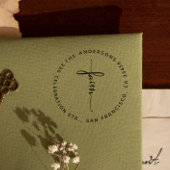 Script Faith Cross Round-Rücksendeadresse Permastempel