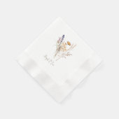 Script Fall Floral Wedding Cocktail Serviette (Ecke)