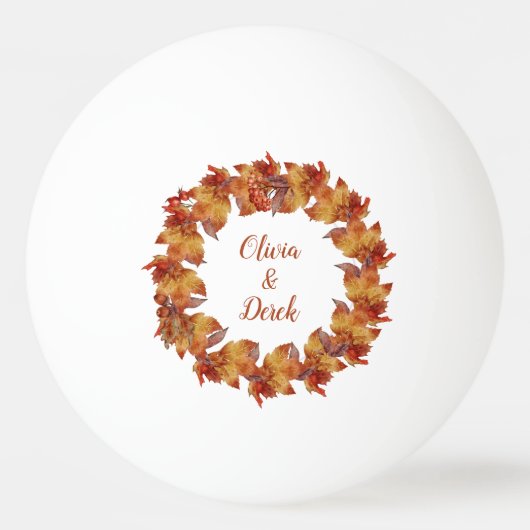 Script Fall Foliage Hochzeit Tischtennisball (Vorderseite)