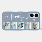 Script Familie Foto Staubblau Case-Mate iPhone Hülle (Rückseite (Horizontal))