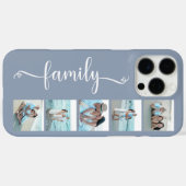 Script Familienfoto Staubblau Case-Mate iPhone Hülle (Rückseite (Horizontal))