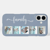 Script Familienfoto Staubblau Case-Mate iPhone Hülle (Rückseite (Horizontal))