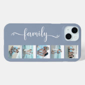 Script Familienfoto Staubblau Case-Mate iPhone Hülle (Rückseite (Horizontal))