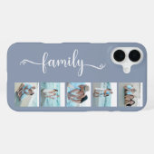 Script Familienfoto Staubblau iPhone Hülle (Rückseite (Horizontal))