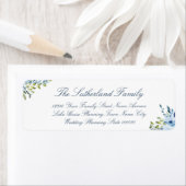 Script Family Blue White Wedding Rücksendeadresse (Insitu)