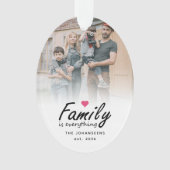 Script Family is Everything Modern Custom 2 Photo Ornament (Vorderseite)