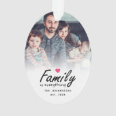 Script Family is Everything Modern Custom 2 Photo Ornament (Rückseite)